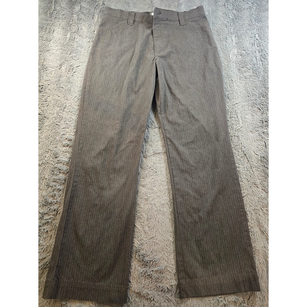 Lee Comfort Waistband Pinstripe Pants Black Straight Leg Womens 14 Short 4656392